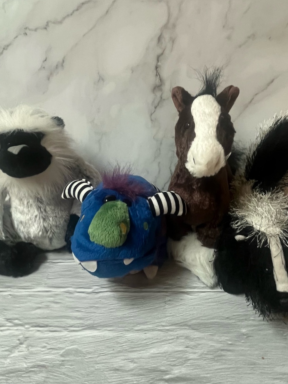 Assorted Ganz Webkinz Stuffed Animals - Languar Monkey, Monster, Horse, Skunk